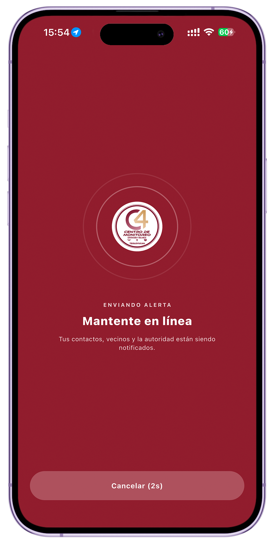 Alerta enviada — mantente en línea