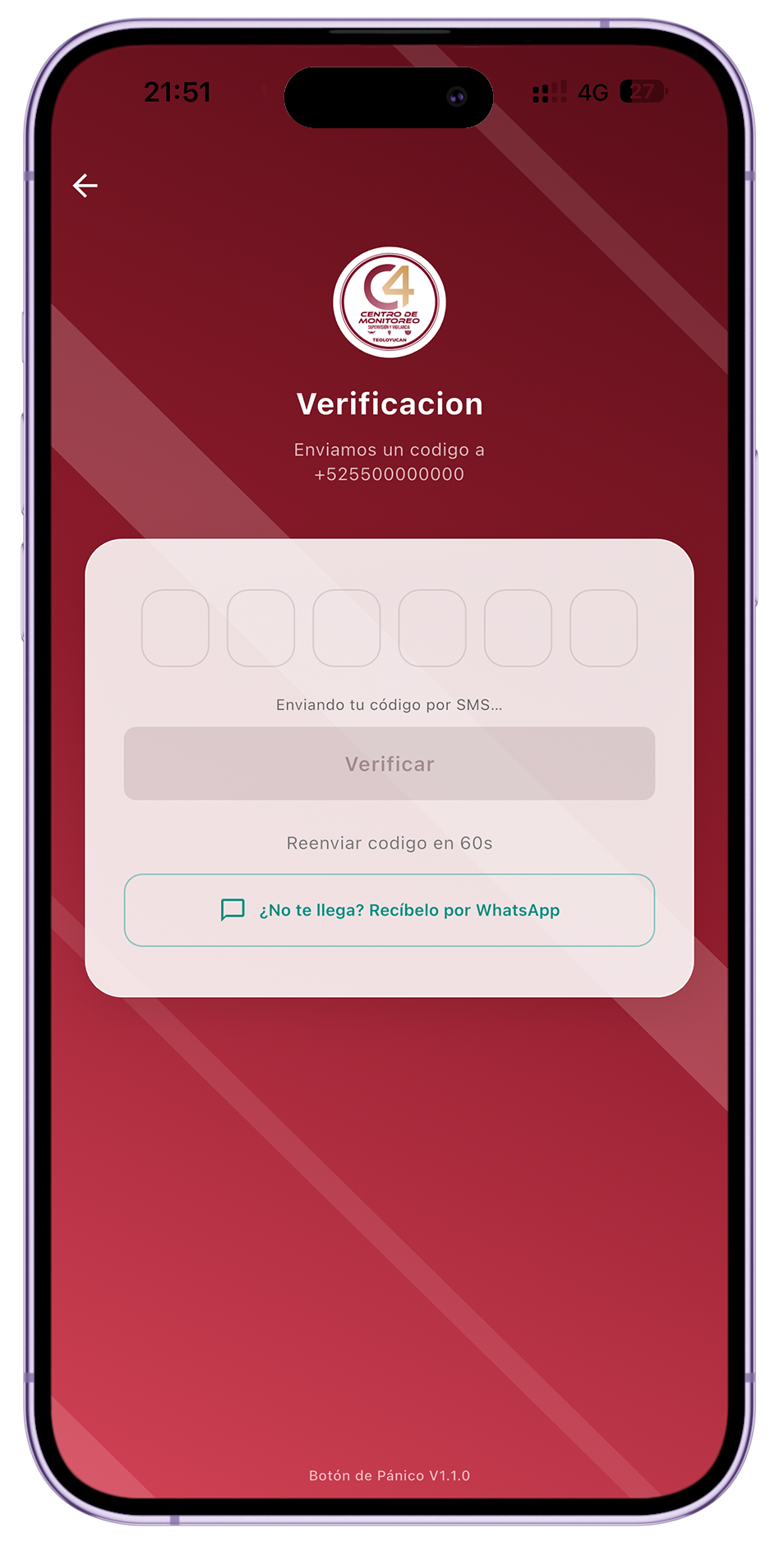 Verificación por código SMS