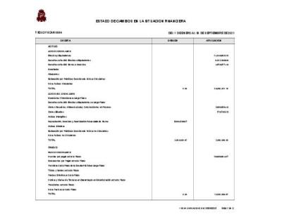 ESTADO DE CAMBIOS EN LA SITUACION FINANCIERA